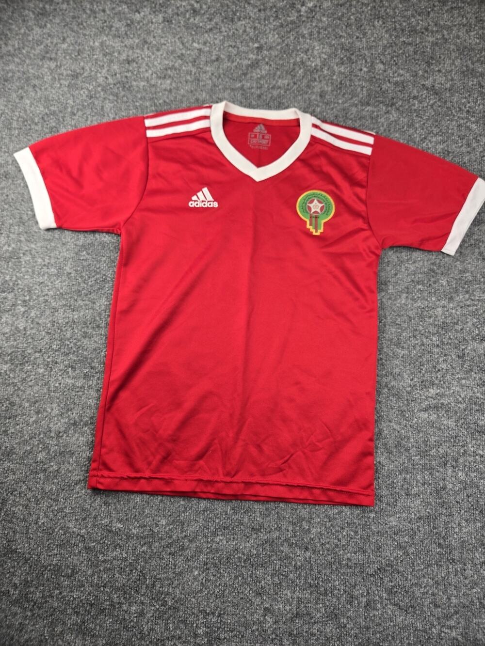 Adidas Morocco Soccer Jersey Youth XL ClimaCool Red FRMF #819